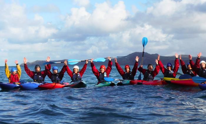 Sea kayaking group adventure